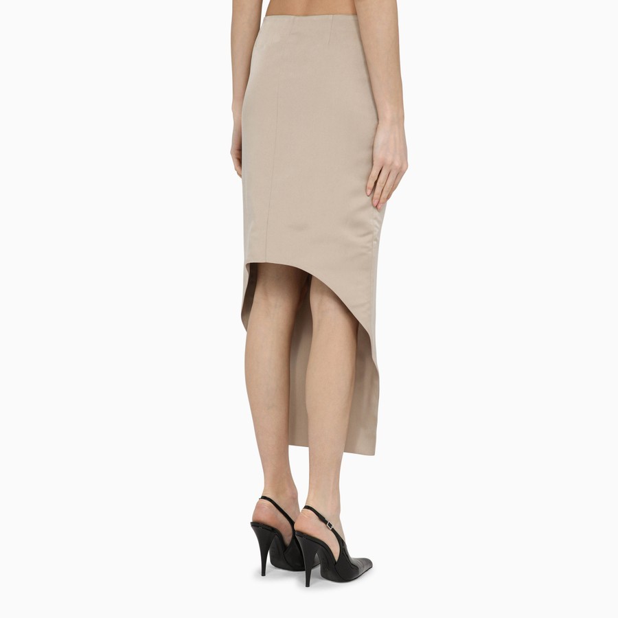 Givenchy Beige Silk Double-length Skirt Women In Nude