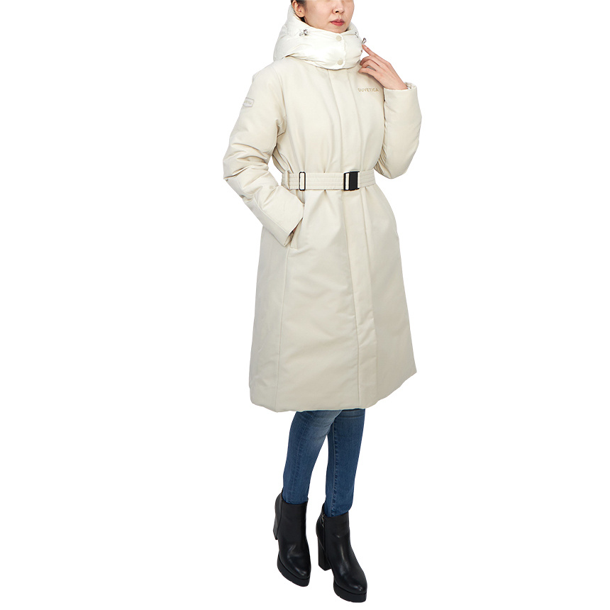 Duvetica Long-sleeved Hooded Down Jacket In White
