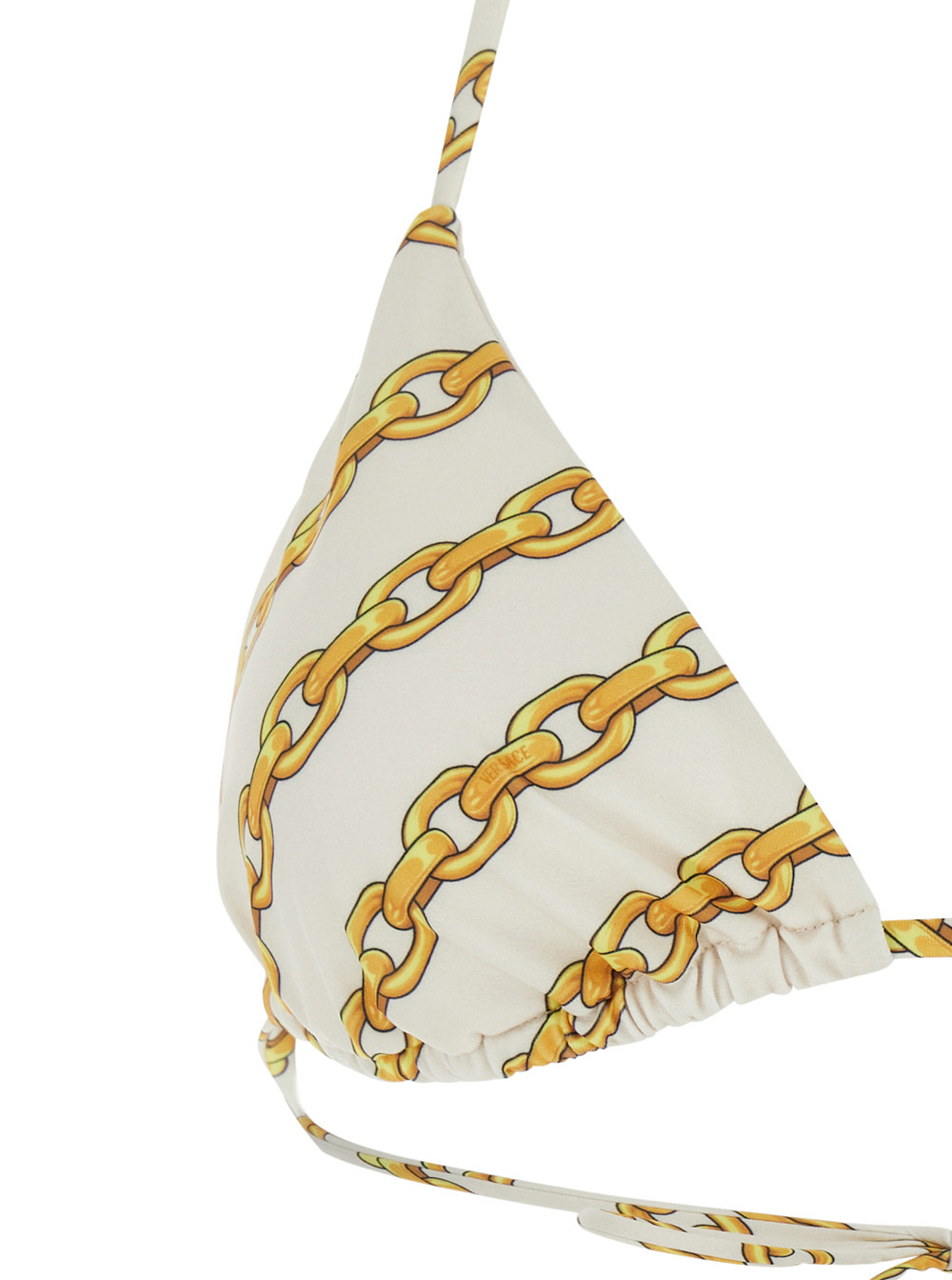 Versace Foulard Print Triangle Bikini Top In White