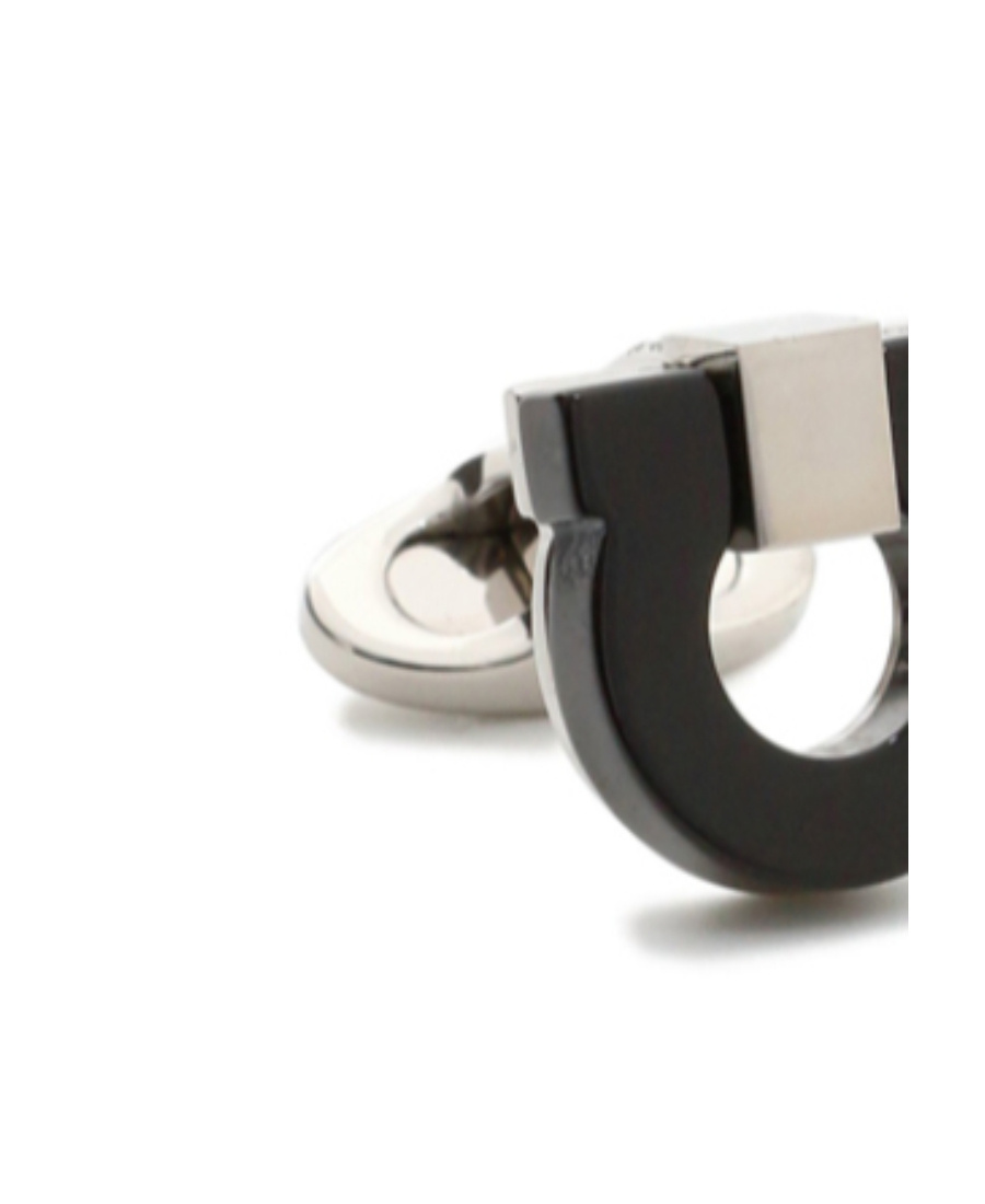 Ferragamo Gancio Cufflinks In Black