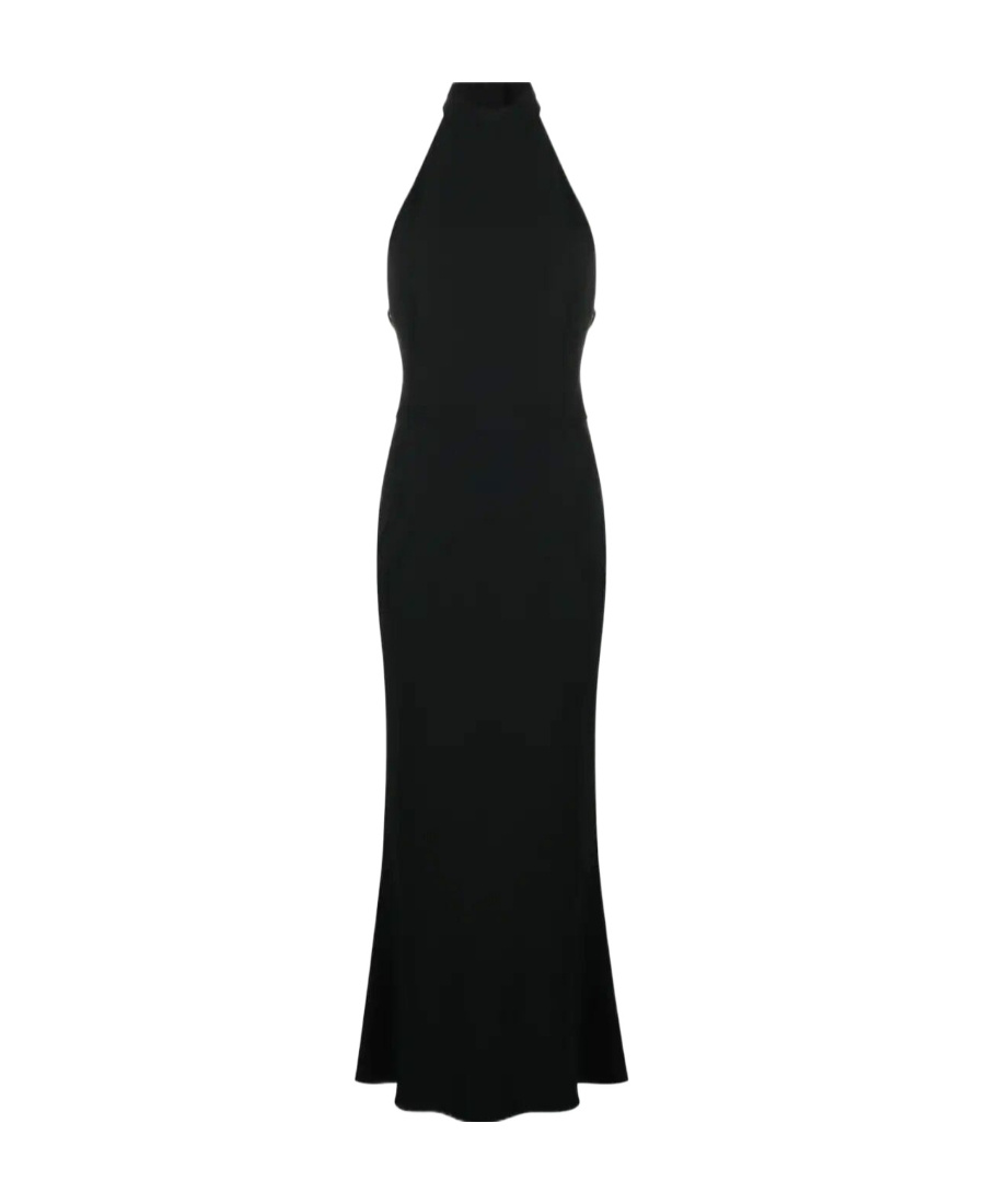 Alexander Mcqueen Halterneck Midi Dress In Black