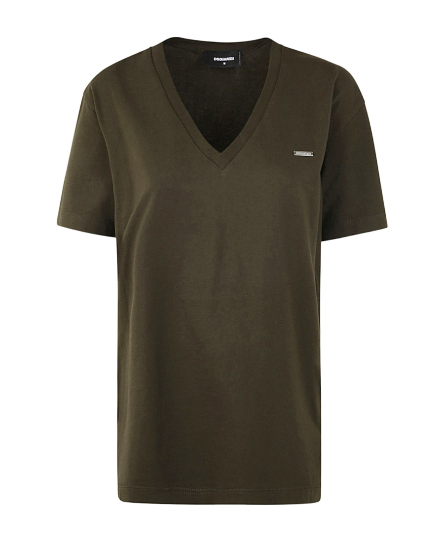 Dsquared2 Logo-plaque Cotton T-shirt In Black