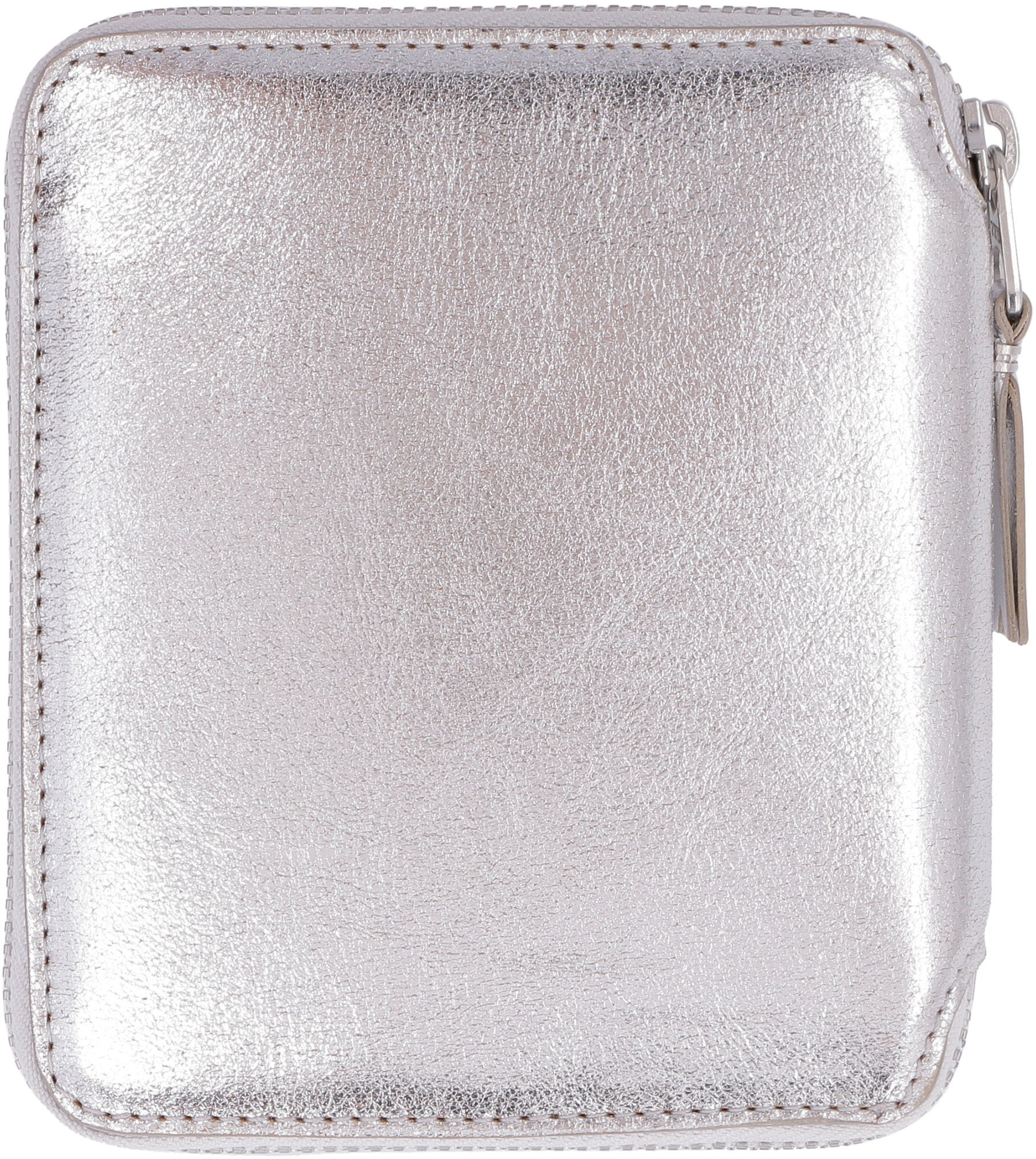 Comme Des Garçons Metallic Zip Wallet In White