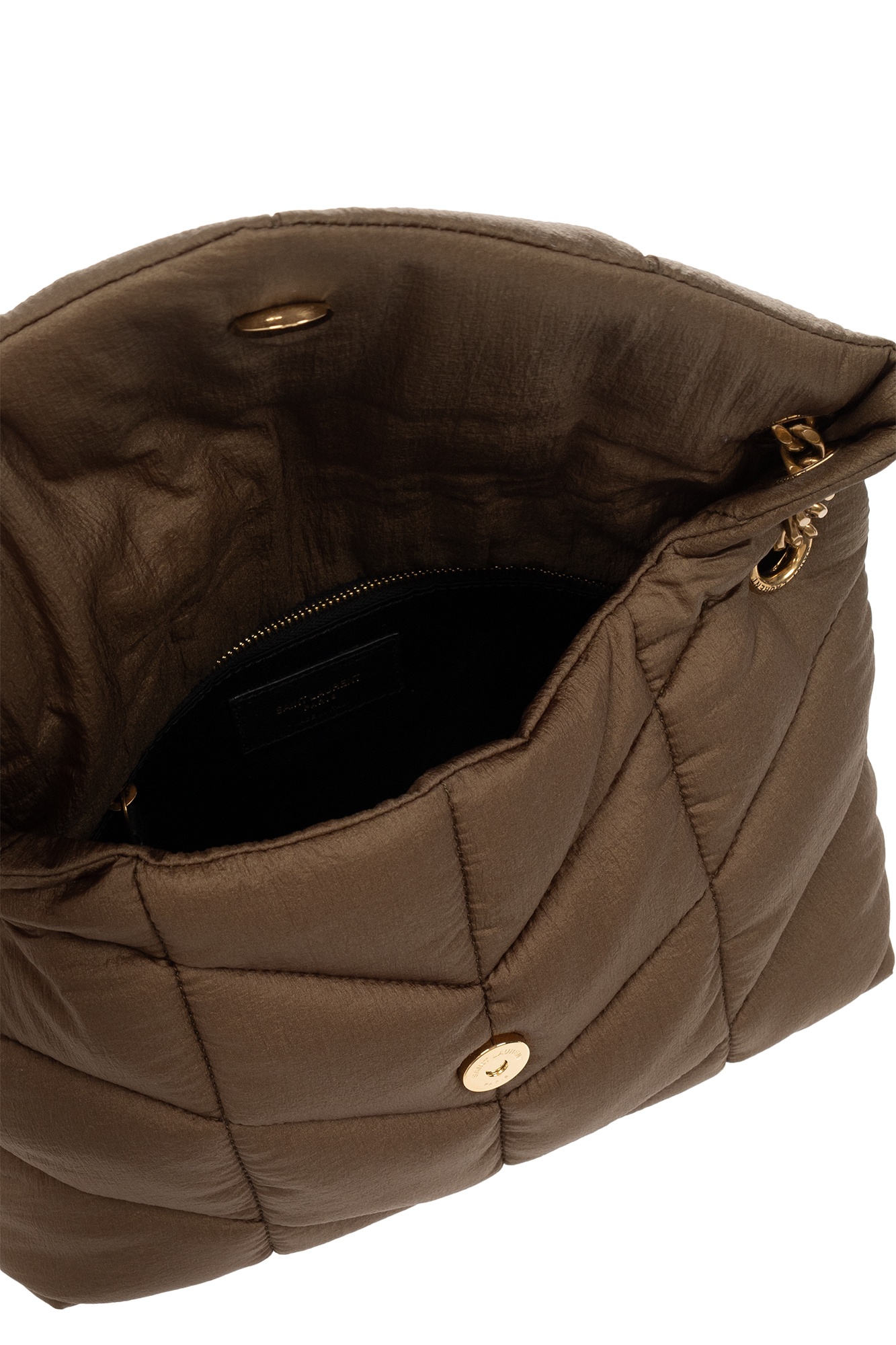 Saint Laurent Small Puffer Shoulder Bag In Brown