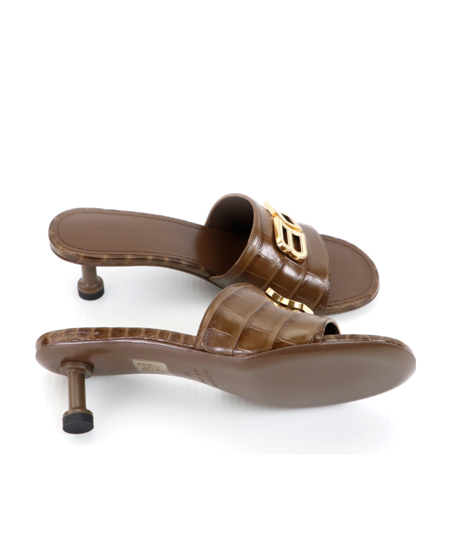 Balenciaga 50mm Groupie Mules In Brown