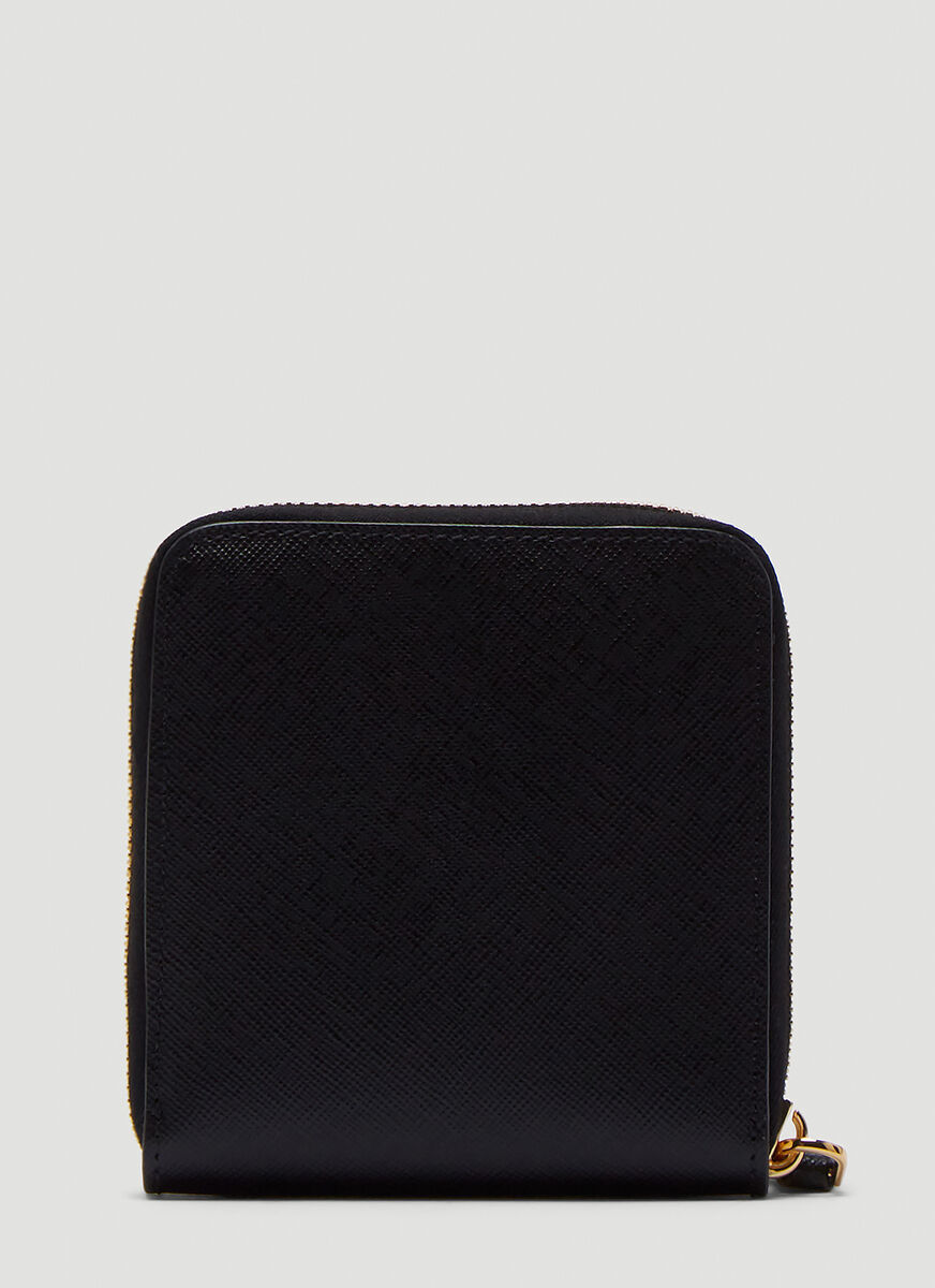 Shop Marni Logo-debossed Zip Wallet In Black