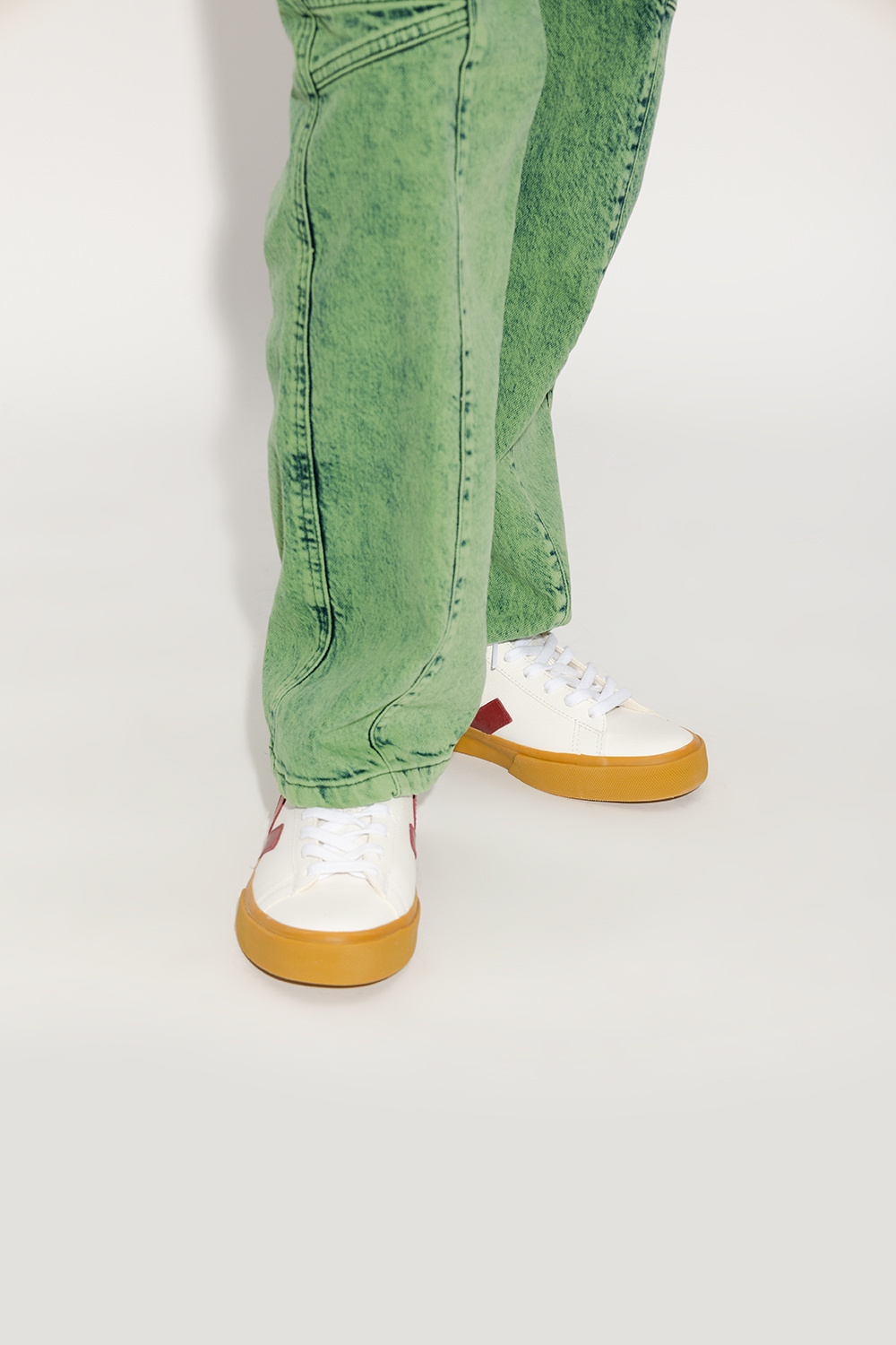 Shop Veja Campo Leather Sneakers In White