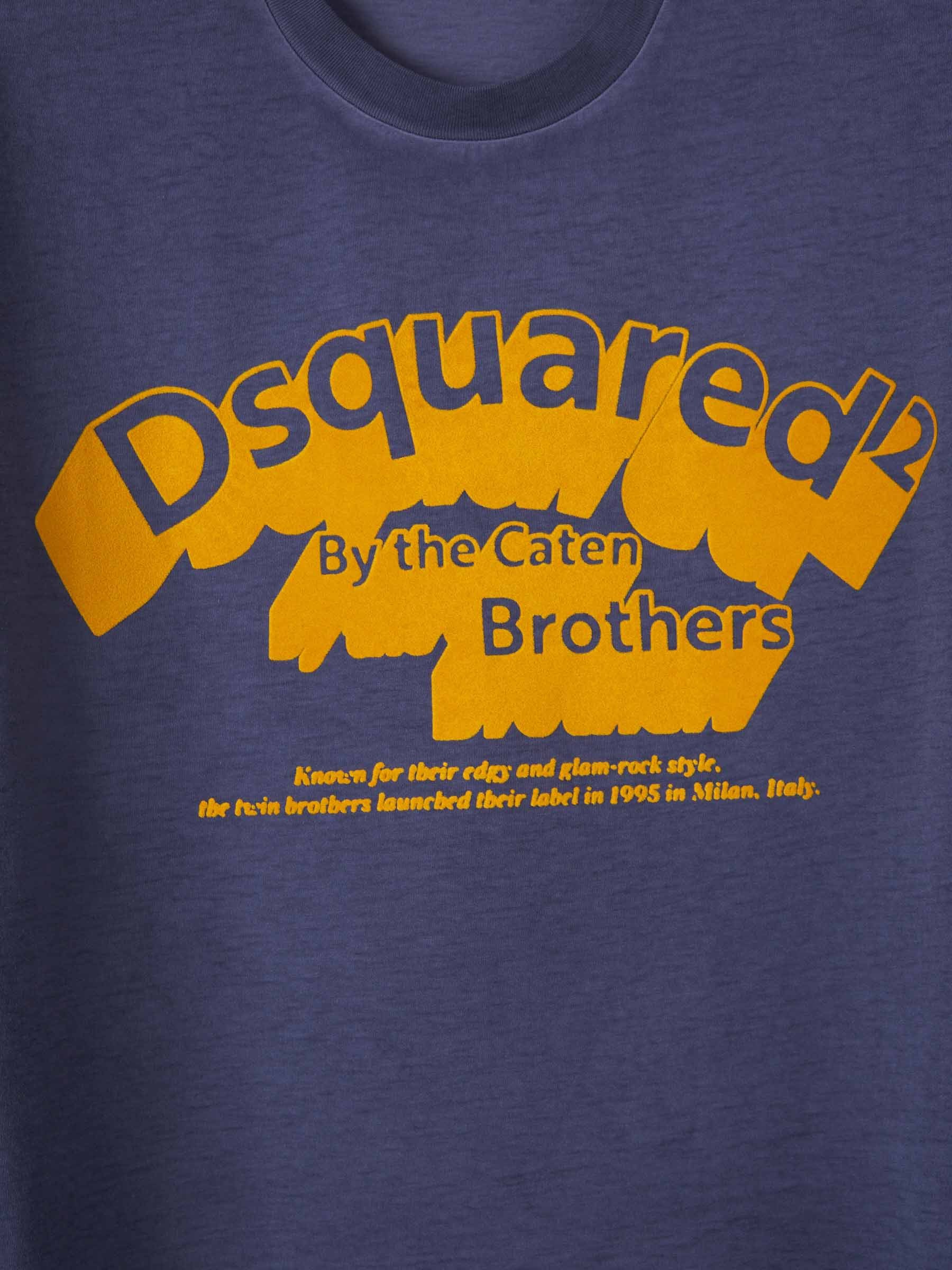 Dsquared2 Flocked Logo T-shirt In Blue