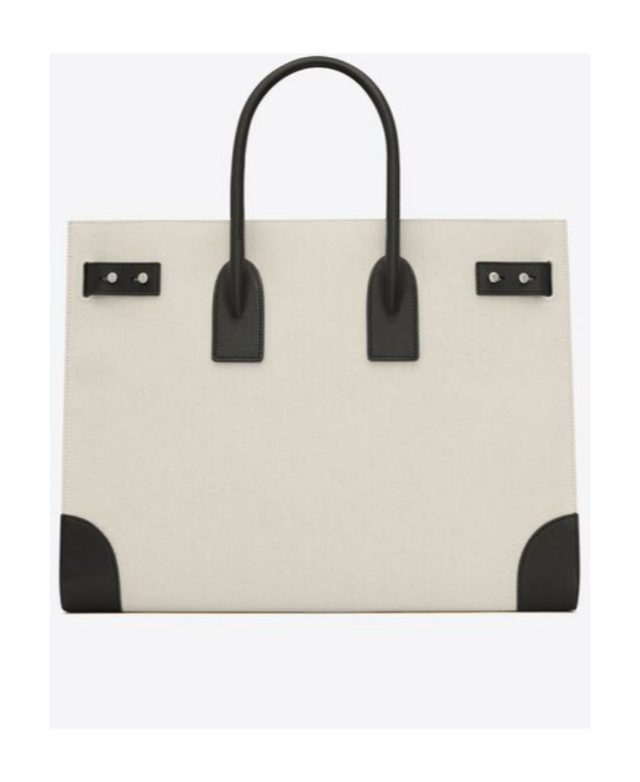 Saint Laurent Large Sac De Jour Canvas Tote Bag In White