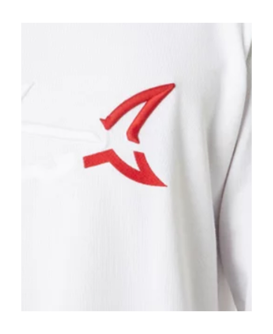 Shop Paul & Shark Round Collar Long Sleeve Sweater In White
