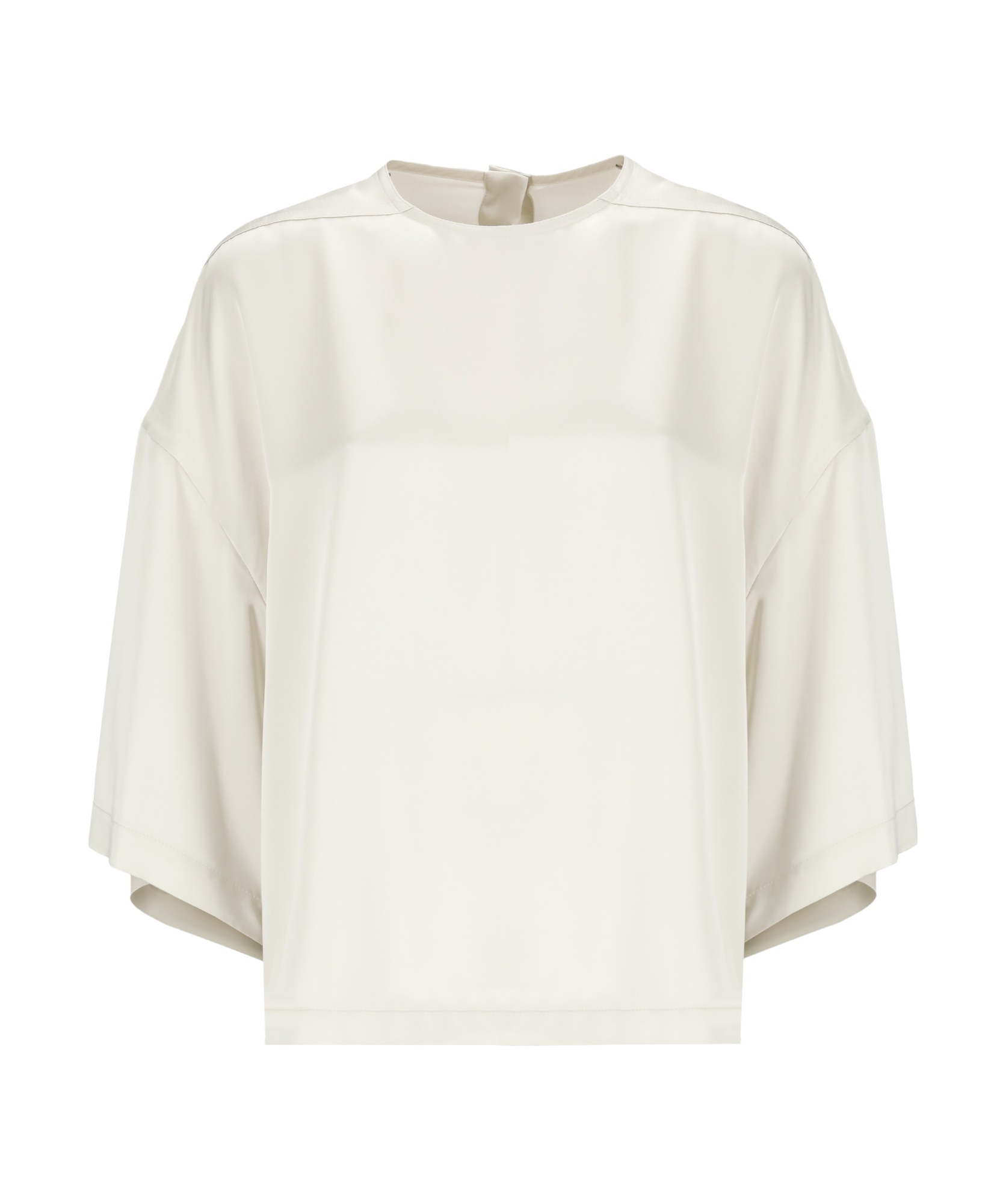 Rick Owens Open-necked Black Shirt In White