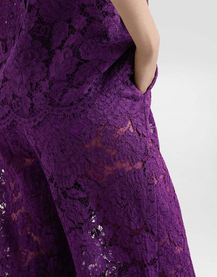 Dolce & Gabbana Cordonetto Lace Trousers In Purple