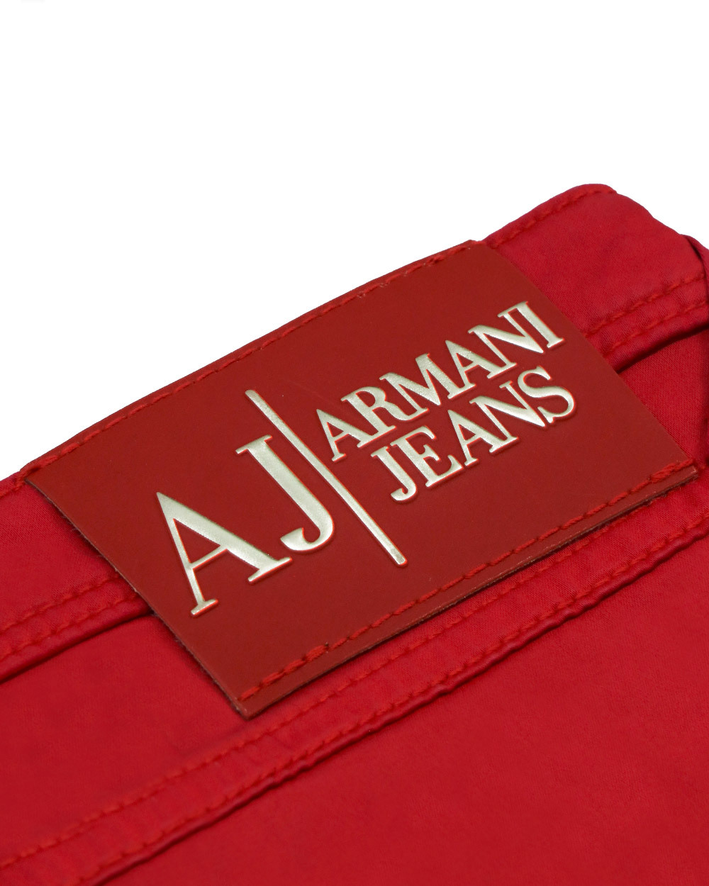 Armani Jeans Logo Jeans In Red