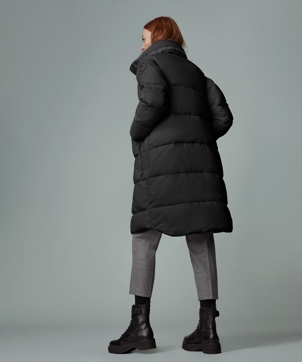 Canada Goose Byward Midi Puffer Coat In Black