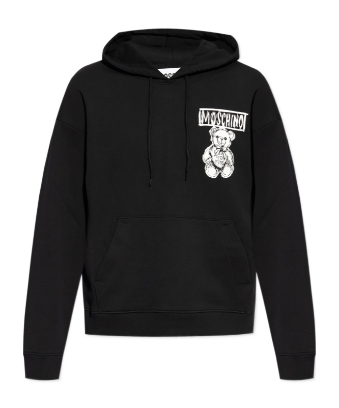 Moschino Teddy Bear-motif Hoodie In Black