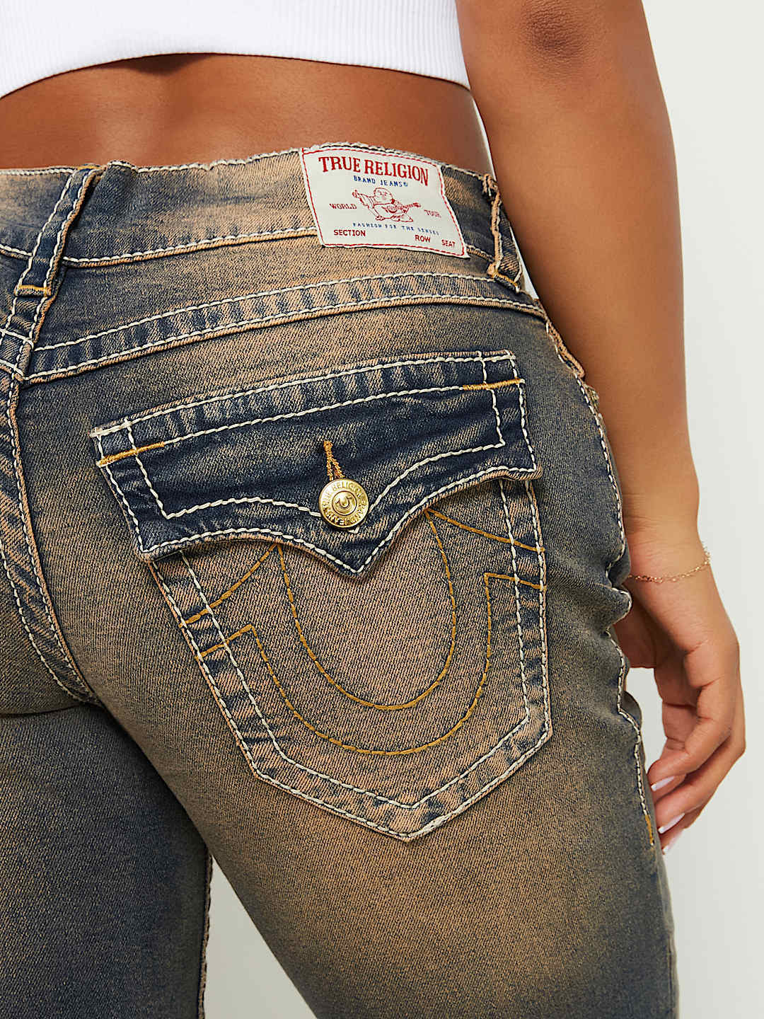 TRUE RELIGION RICKI VINTAGE WASH BIG T RELAXED JEAN
