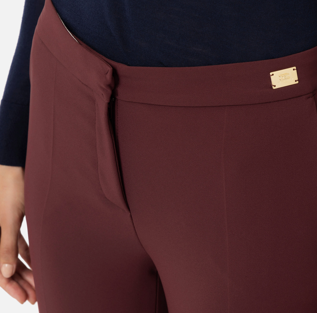 Elisabetta Franchi Straight Casual Pants In Brown