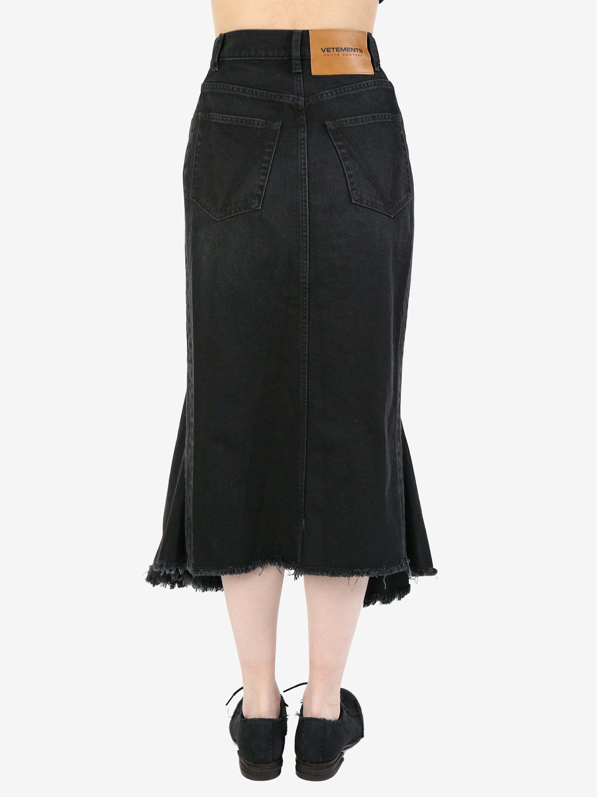 Vetements Denim Midi Skirt In Black