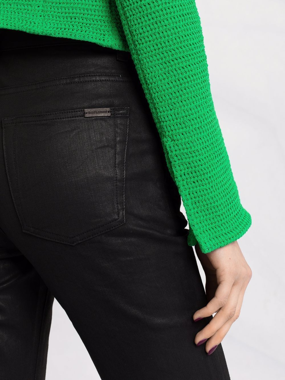 SAINT LAURENT LOGO-PATCH DENIM JEANS