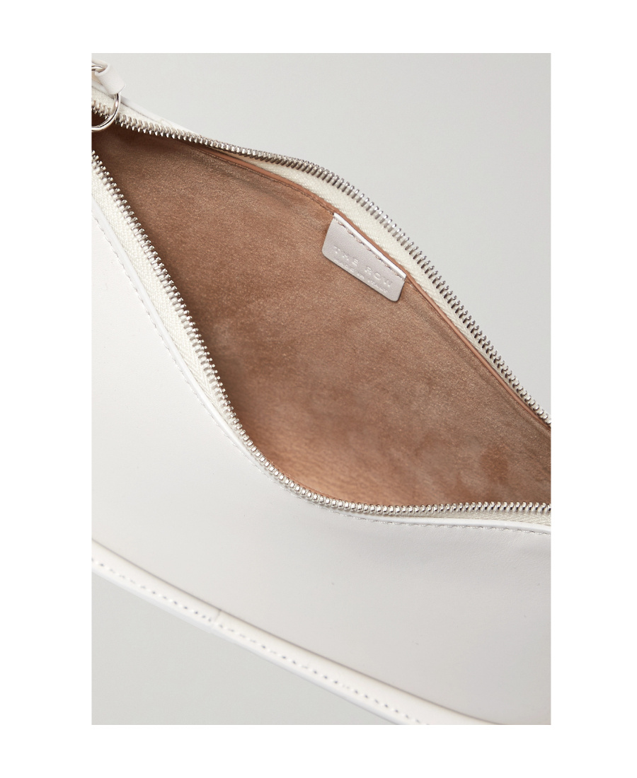 The Row Half Moon Shoulder Bag In Smooth Calfskin In White