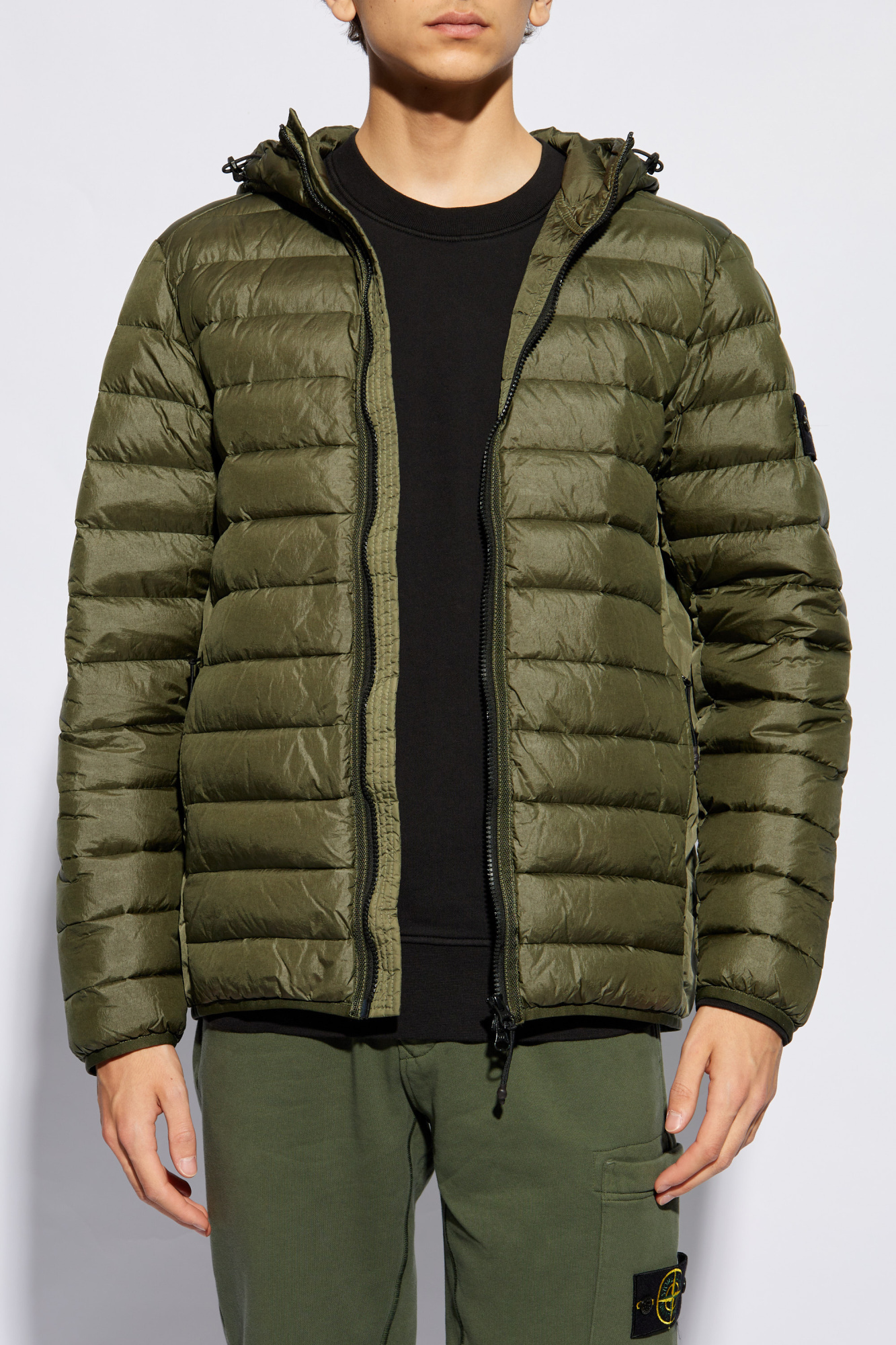 Stone Island Men's Compass Badge Puffer Jacket In Green