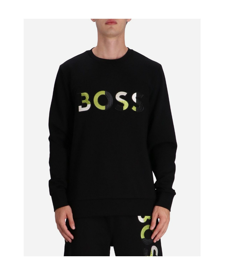 Hugo Boss Logo-print Cotton Sweatshirt In Black