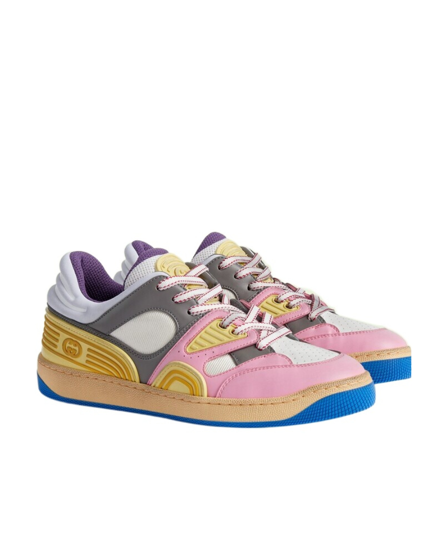 Gucci Basket Panelled Sneakers In Multicolor