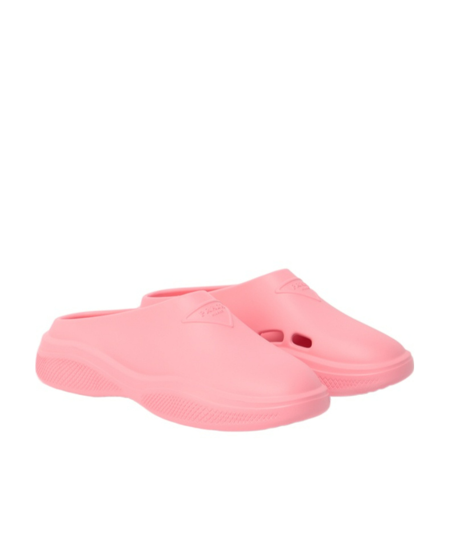 Prada Mellow Logo-embellished Mules In Pink