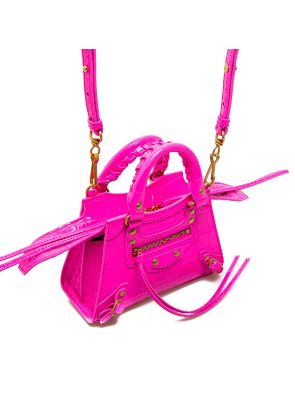 Balenciaga Alligator Effect Handbag In Pink