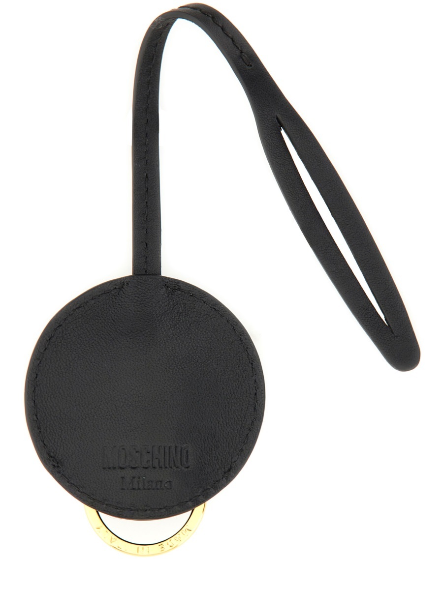 Moschino Pattern Keychain In Black