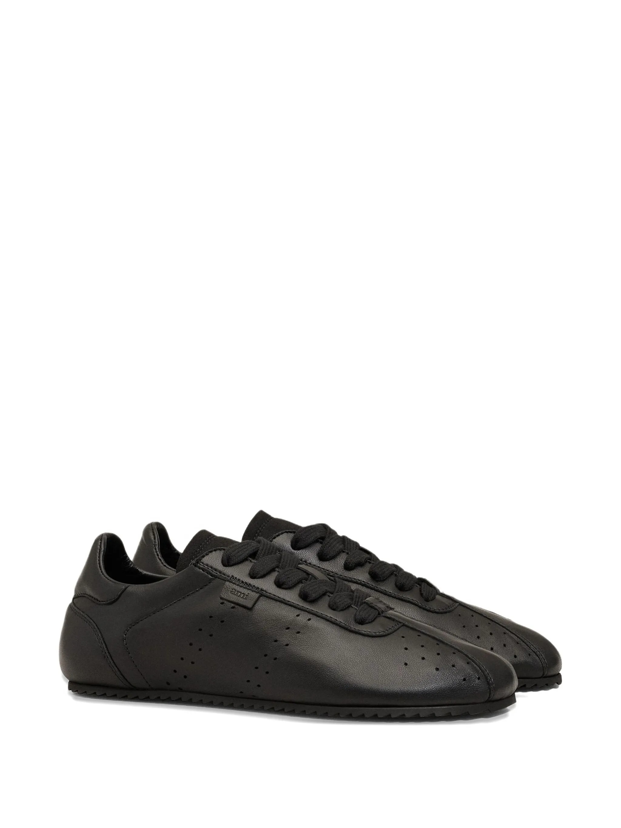 Ami Alexandre Mattiussi Black Smooth Leather Low Top Step Sneakers Black In Black