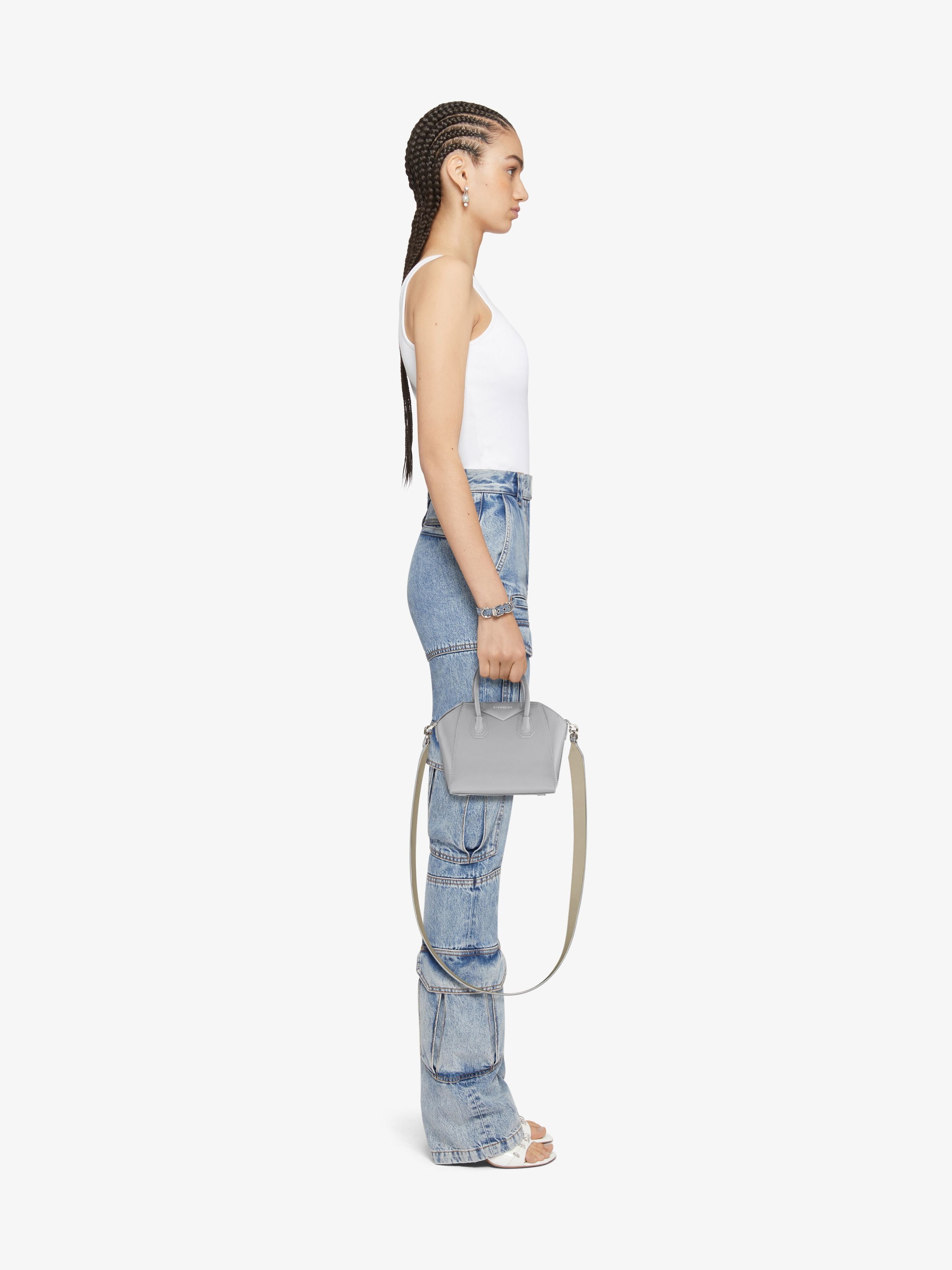Givenchy Antigona Toy Tote Bag In Gray