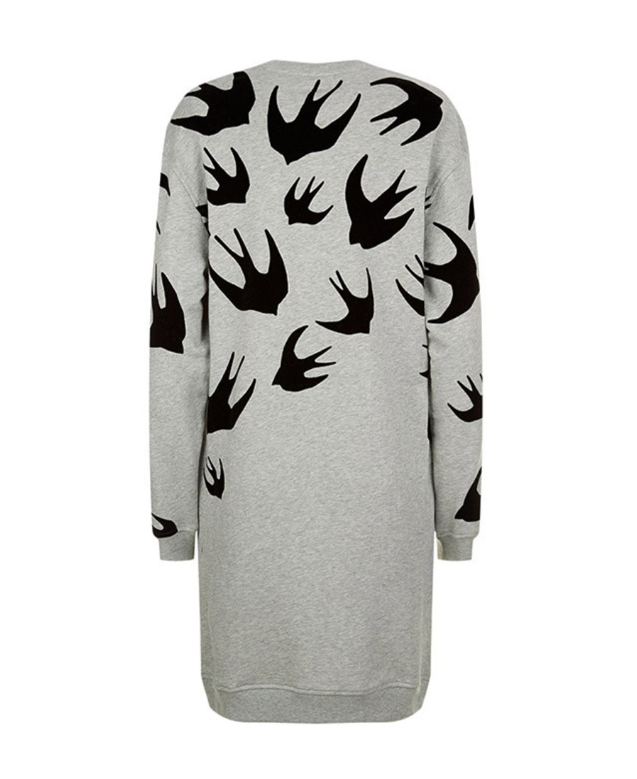 Mcq By Alexander Mcqueen Logo Dress In Gray
