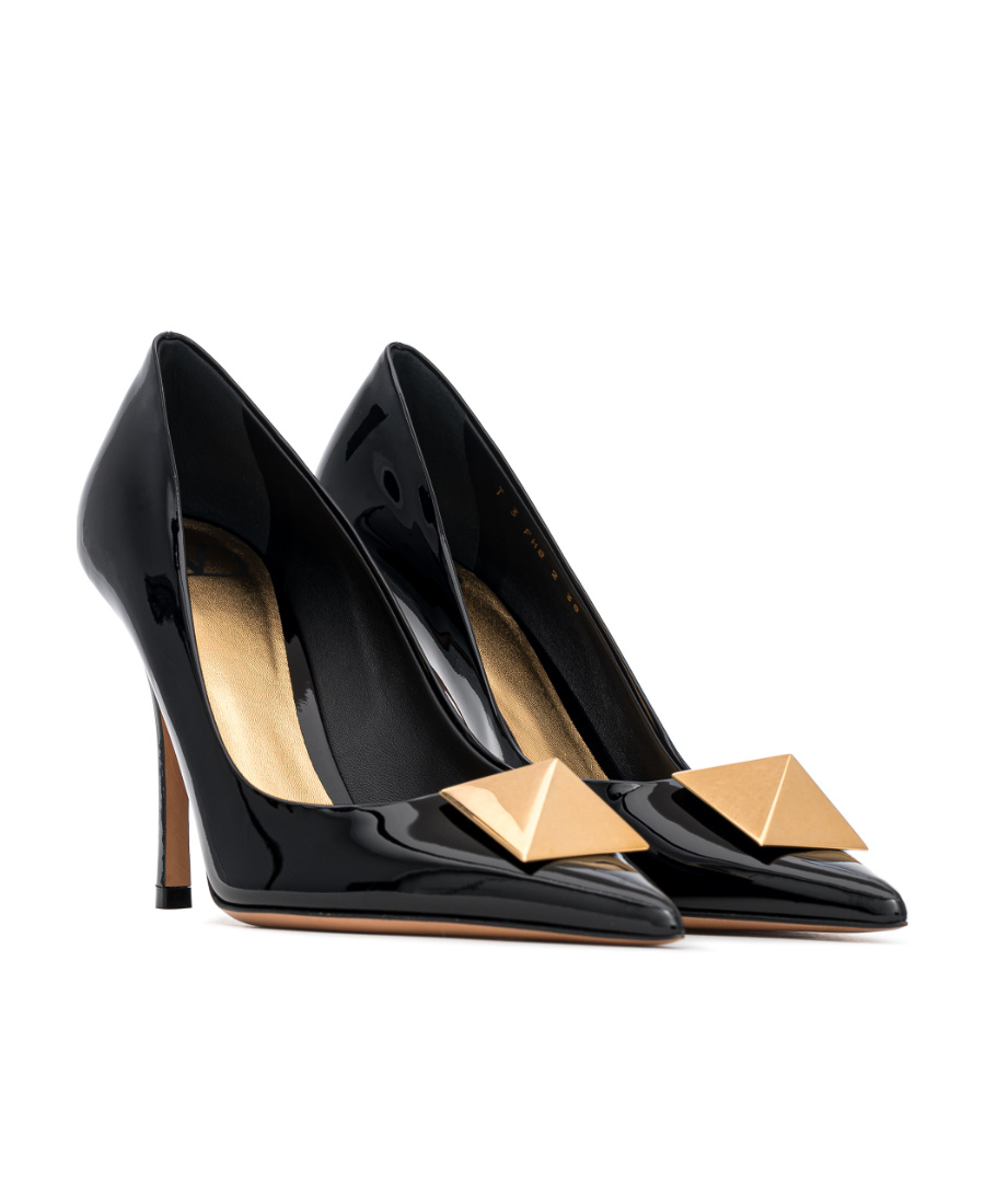 Valentino One Stud 100mm Pointed-toe Pumps In Black