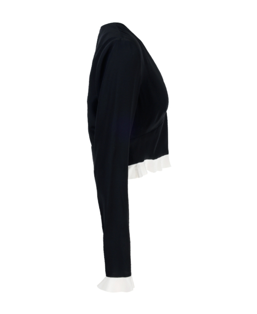 Red Valentino V-neck Blouse In Black