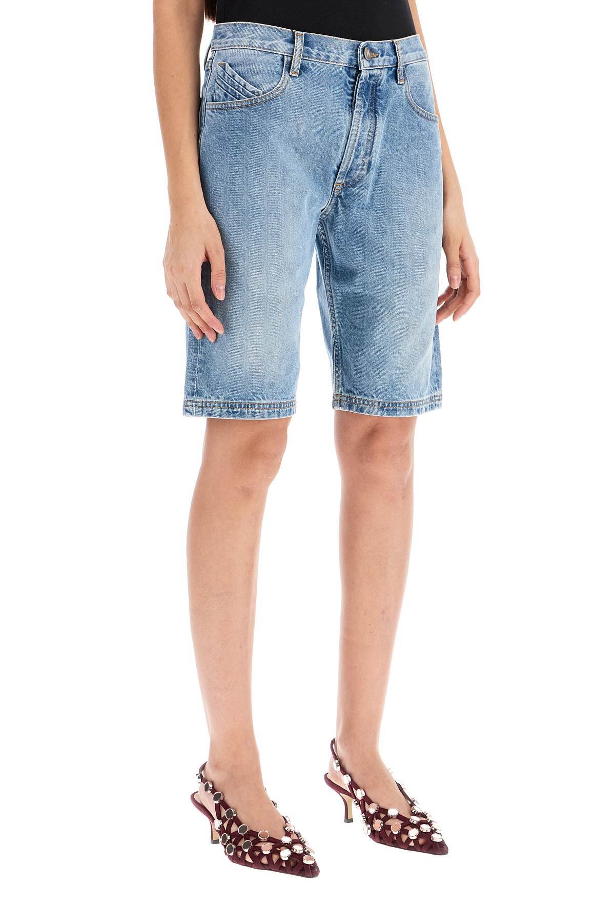 Shop Attico The  Denim Short Pants In Blue