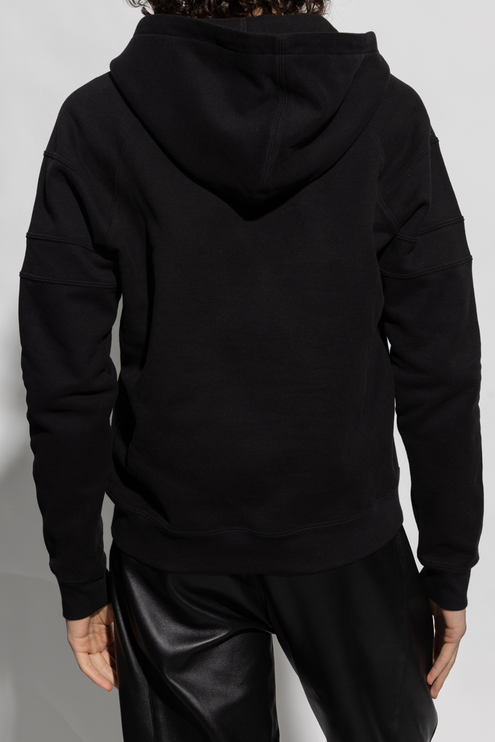 Saint Laurent Front Lace-up Fastening Hoodie In Black