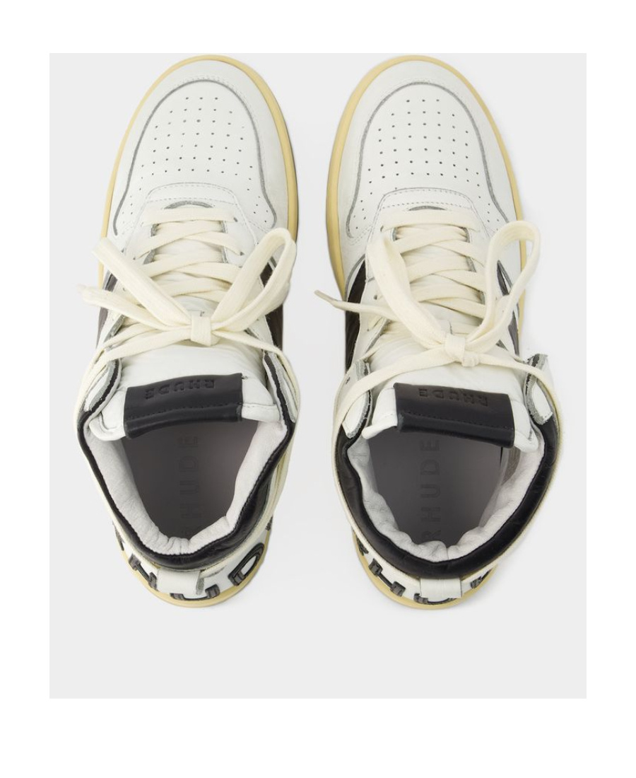 Rhude Rhecess Smooth High-top Sneakers In White