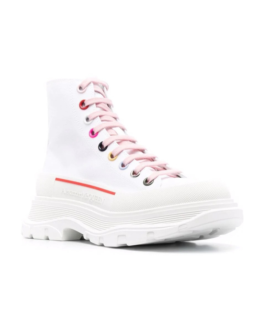 Alexander Mcqueen Ankle Lace-up Sneakers In White