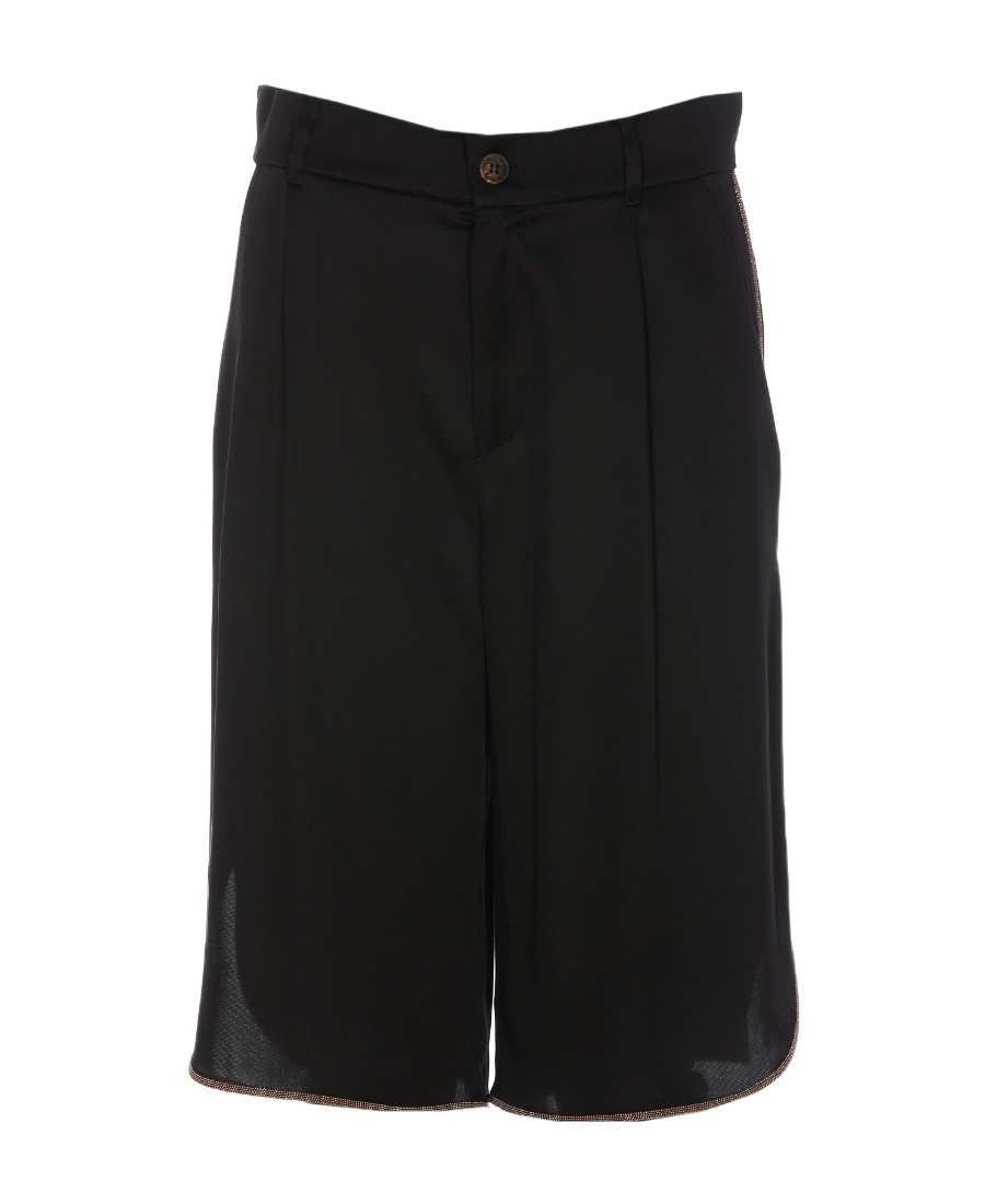 Brunello Cucinelli Knee-length Satin Shorts In Black