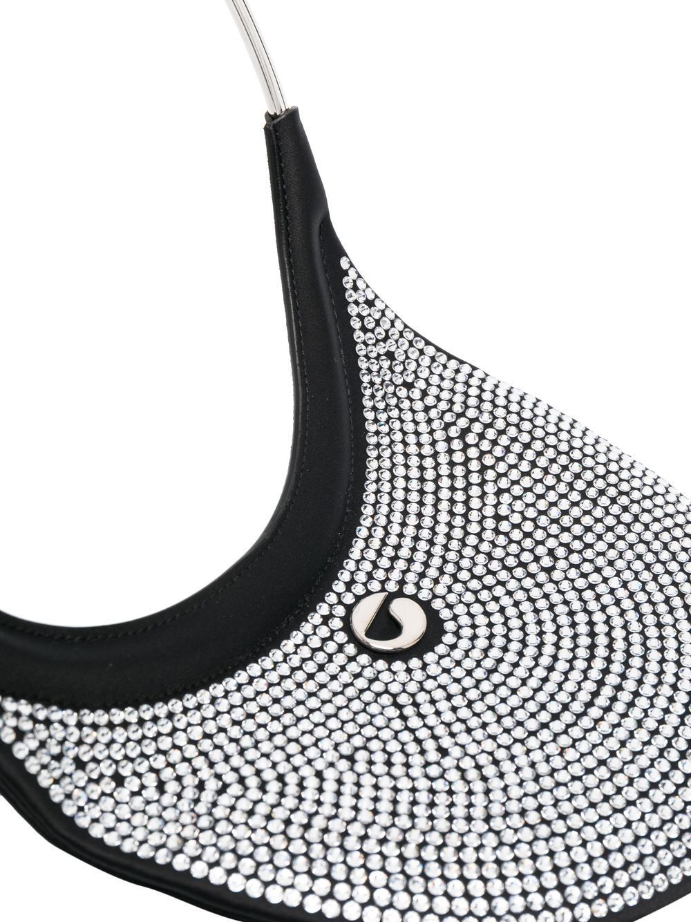 Coperni Embellished Fabric Ring Swipe Shoulder Bag In Black