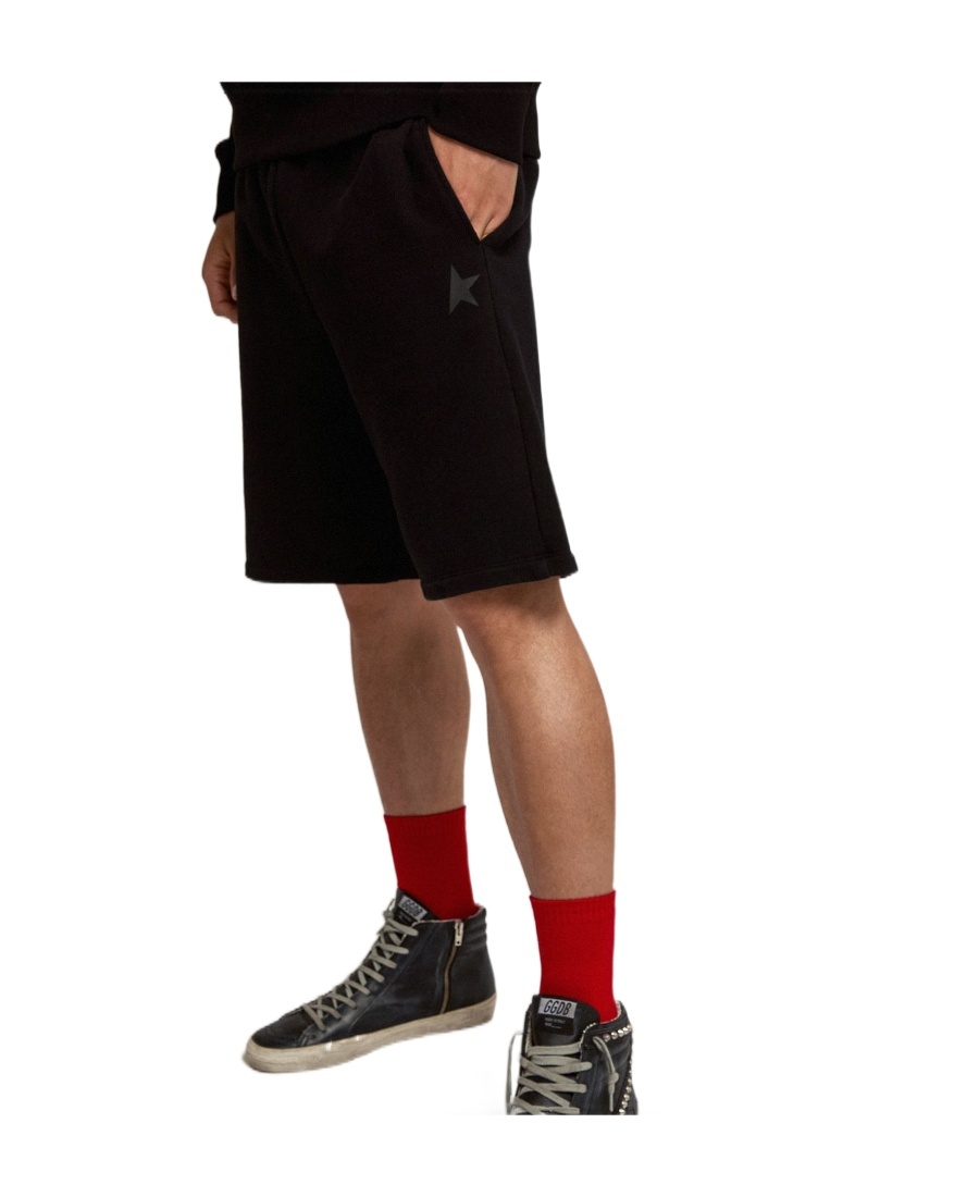 Golden Goose Logo-print Bermuda Track Shorts In Black