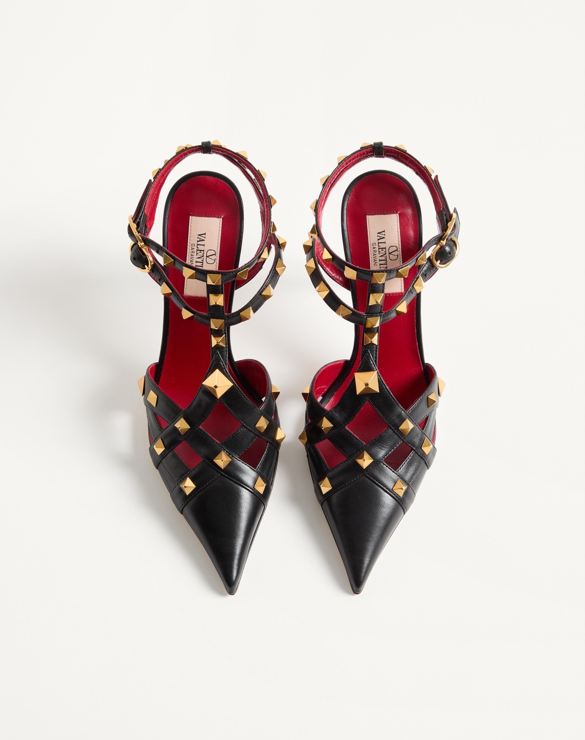Valentino Studdy Kidskin Pumps 100mm In Black