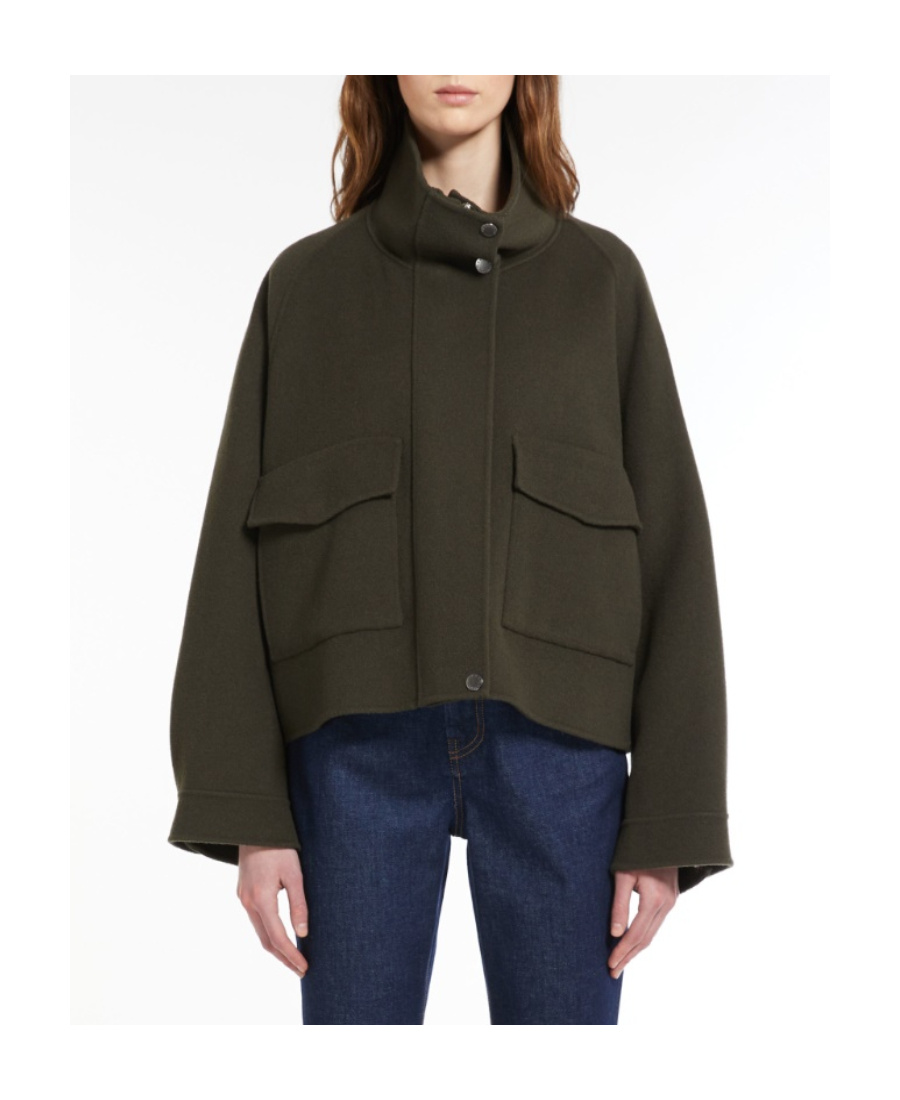 Weekend Max Mara Yais Wool Jacket In Green