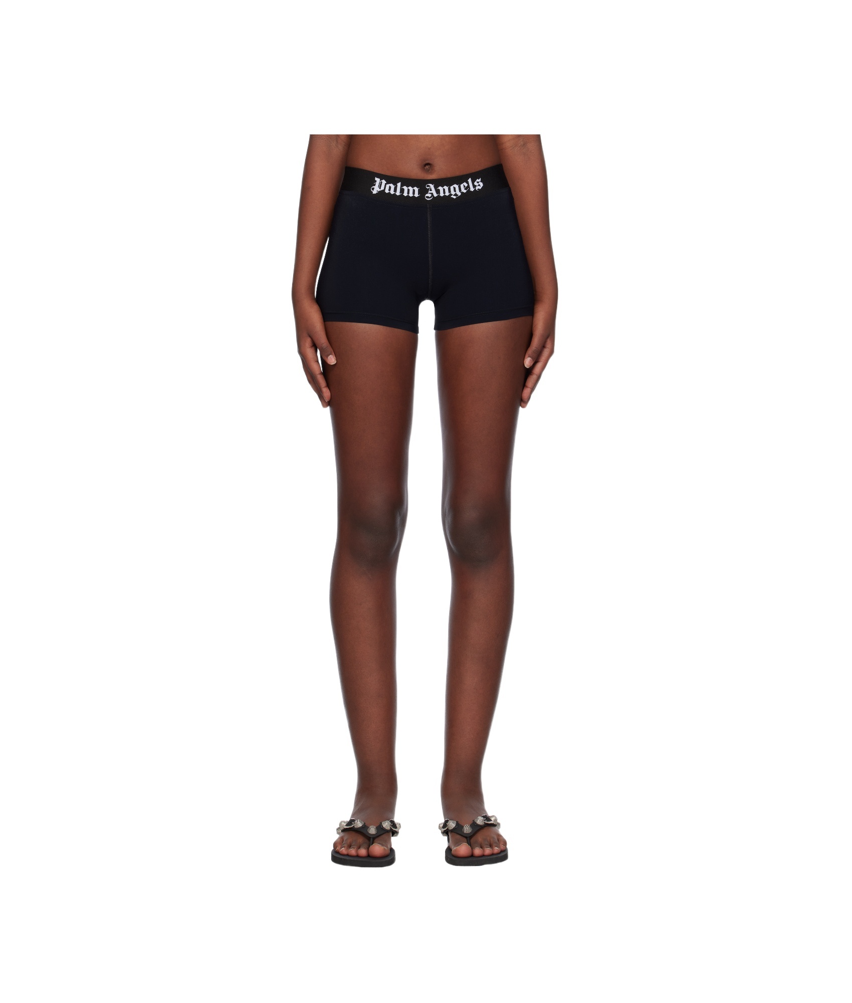 PALM ANGELS PALM ANGELS ELASTICATED LOGO WAIST SHORTS