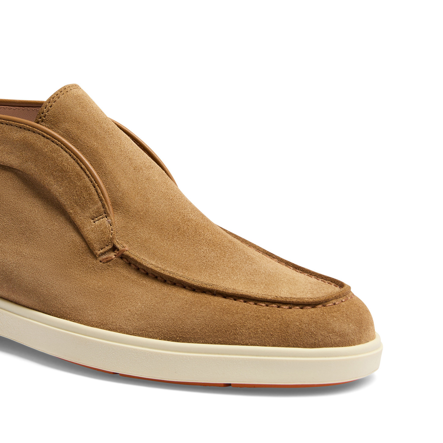 Santoni Round Head Desert Boots In Brown