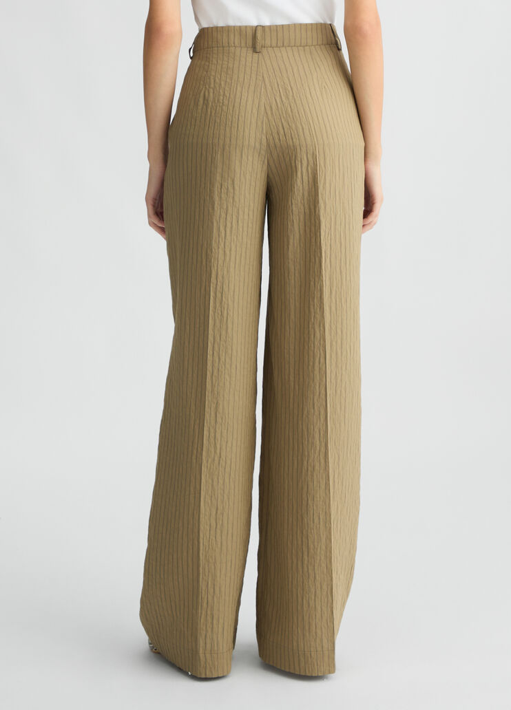 Liu •jo Striped Flared Trousers In Brown