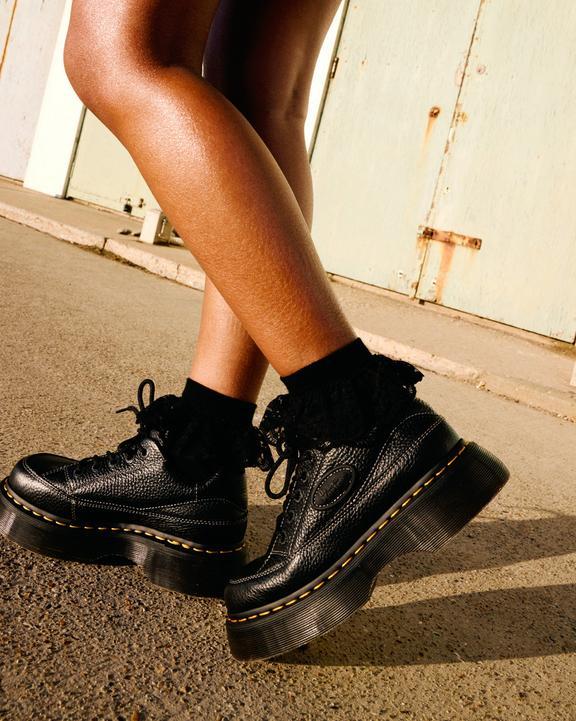 Dr. Martens' 1461 Ii Tumbled Nubuck Leather Platform Casual Shoes In Black