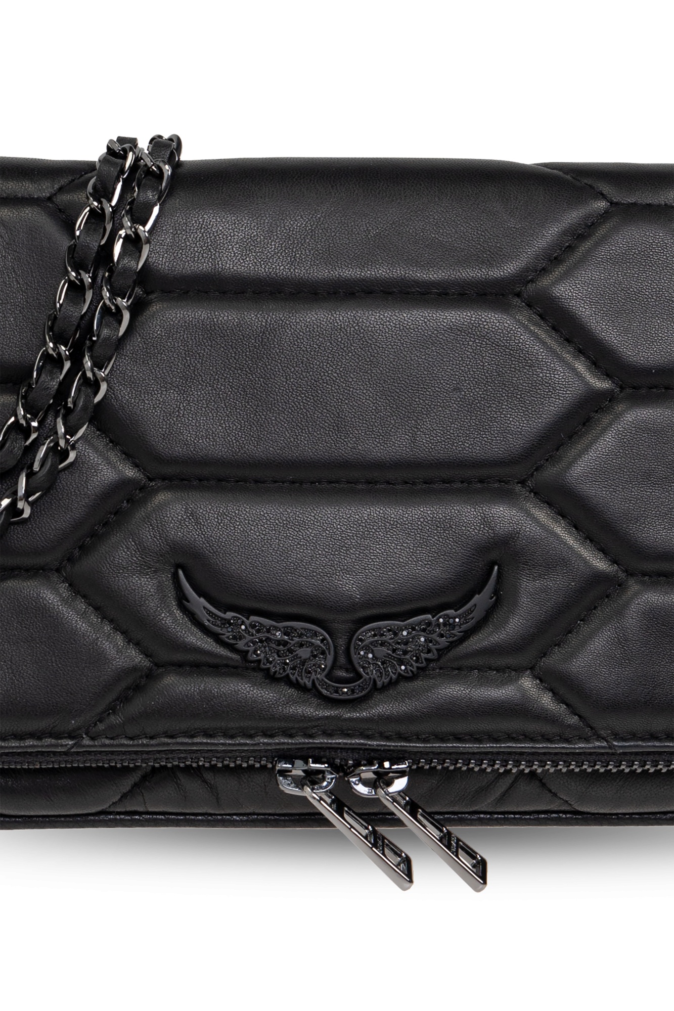 Zadig & Voltaire Logo Shoulder Bag In Black
