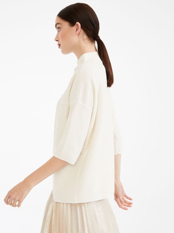 Max Mara Ardenza Knitted Round-neck Pullover In White